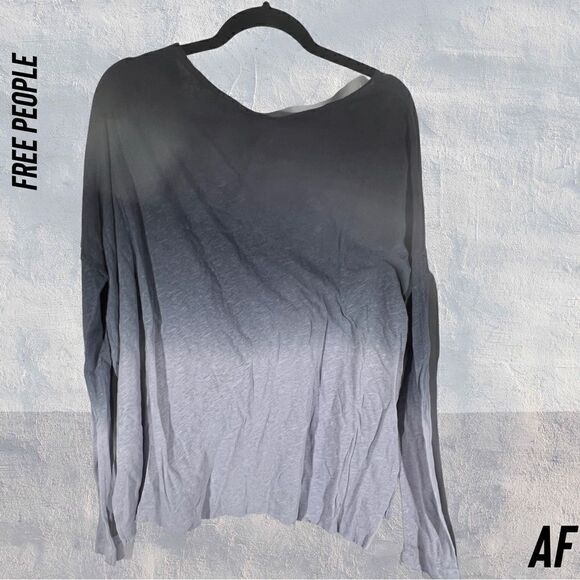 FREE PEOPLE LAVENDER MIST WASHED GREY BLENDED TEE SHIRT NWT MEDIUM - Picture 4 of 6